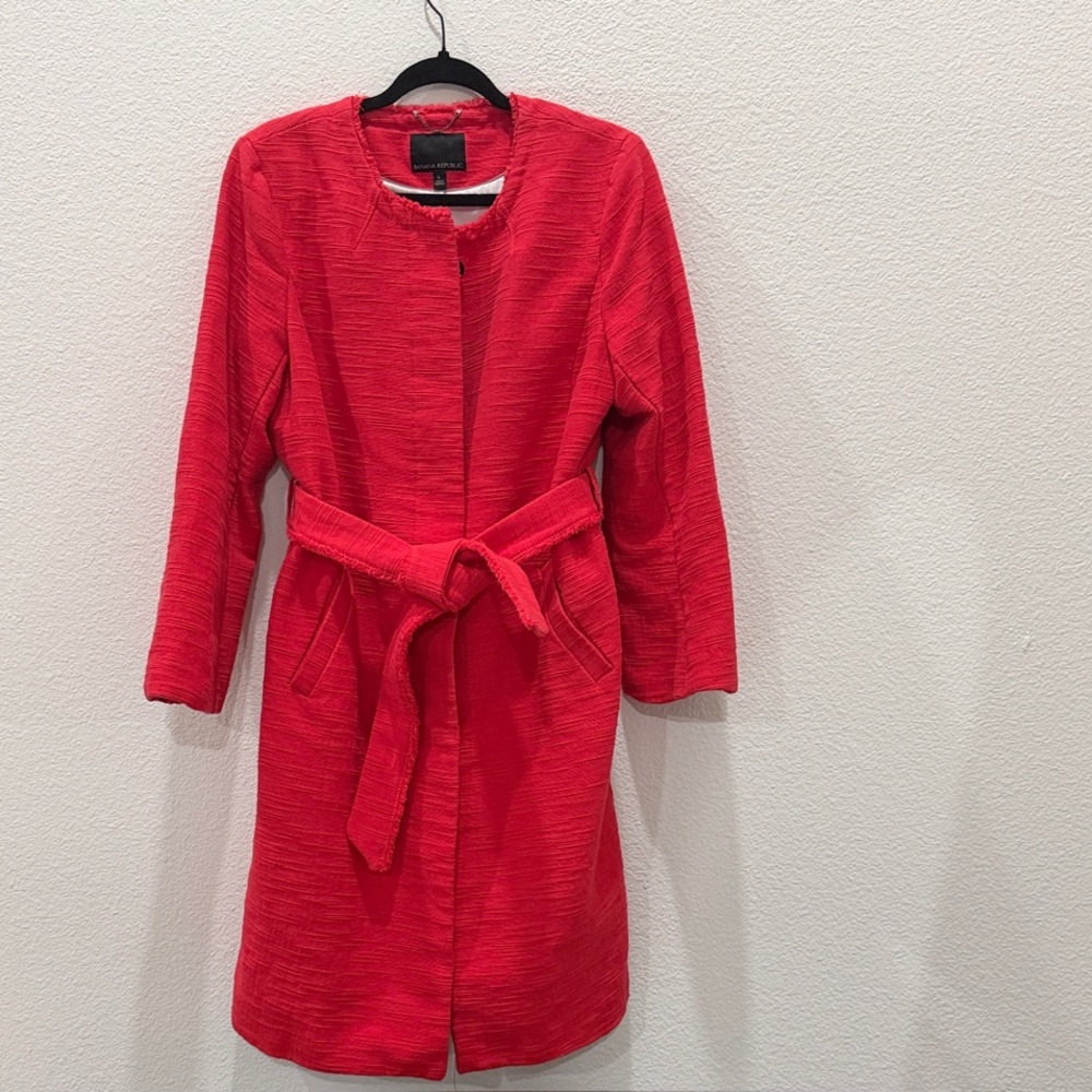 Banana Republic Vibrant Red Textured Jacket size large